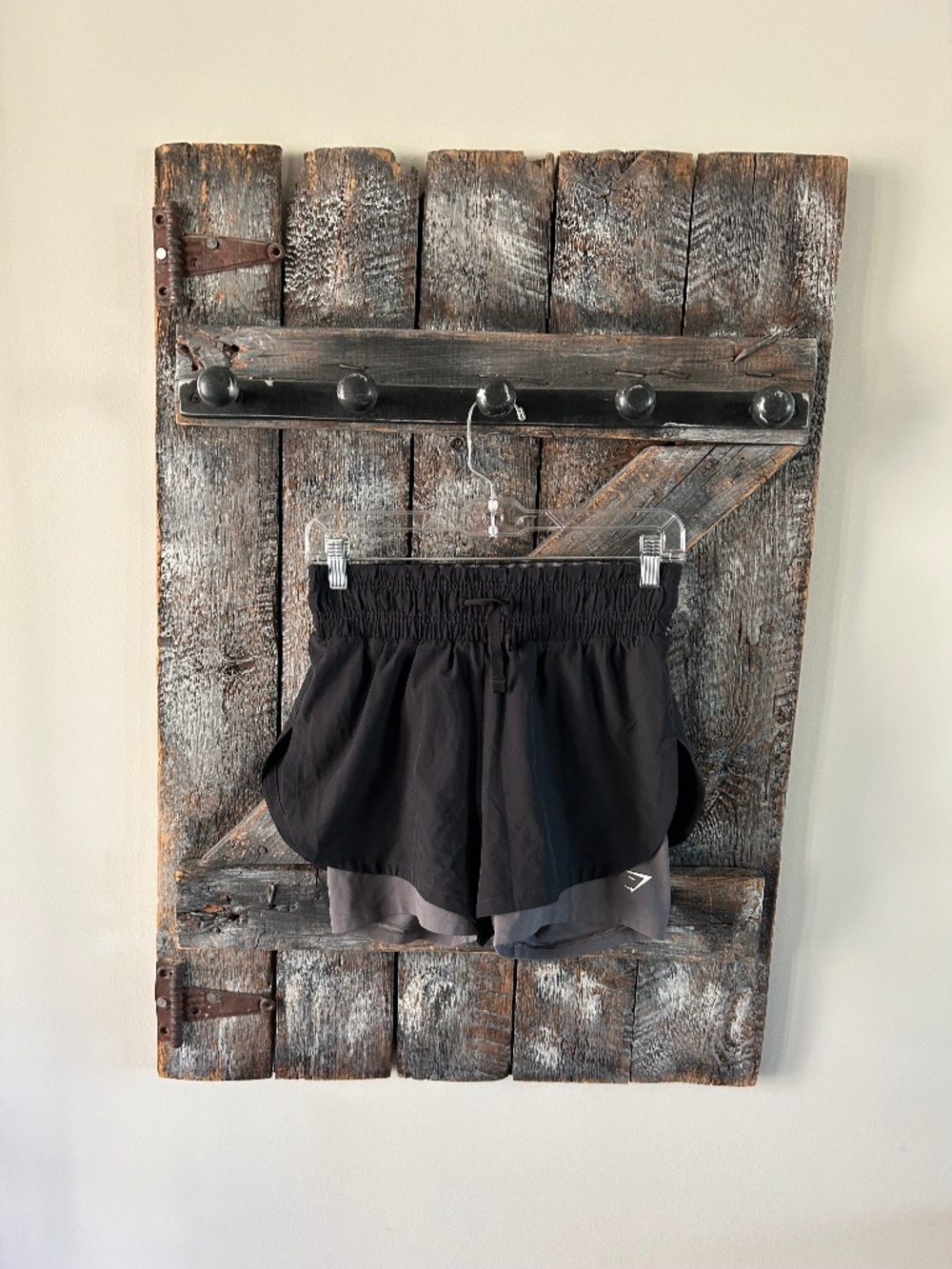 Women's Gymshark Lined Shorts w/Elastic Waist Black & Grey